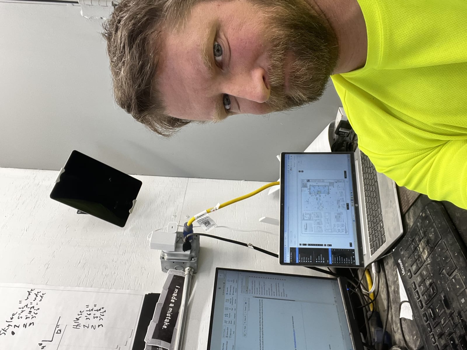 Jeff Luberski analyzing project documentation and plans